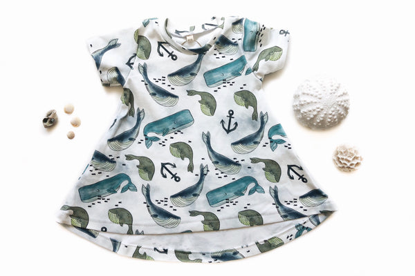 Children's Whimsical Whales Tunic Dress