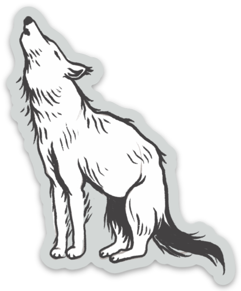 Wolf Howling Sticker