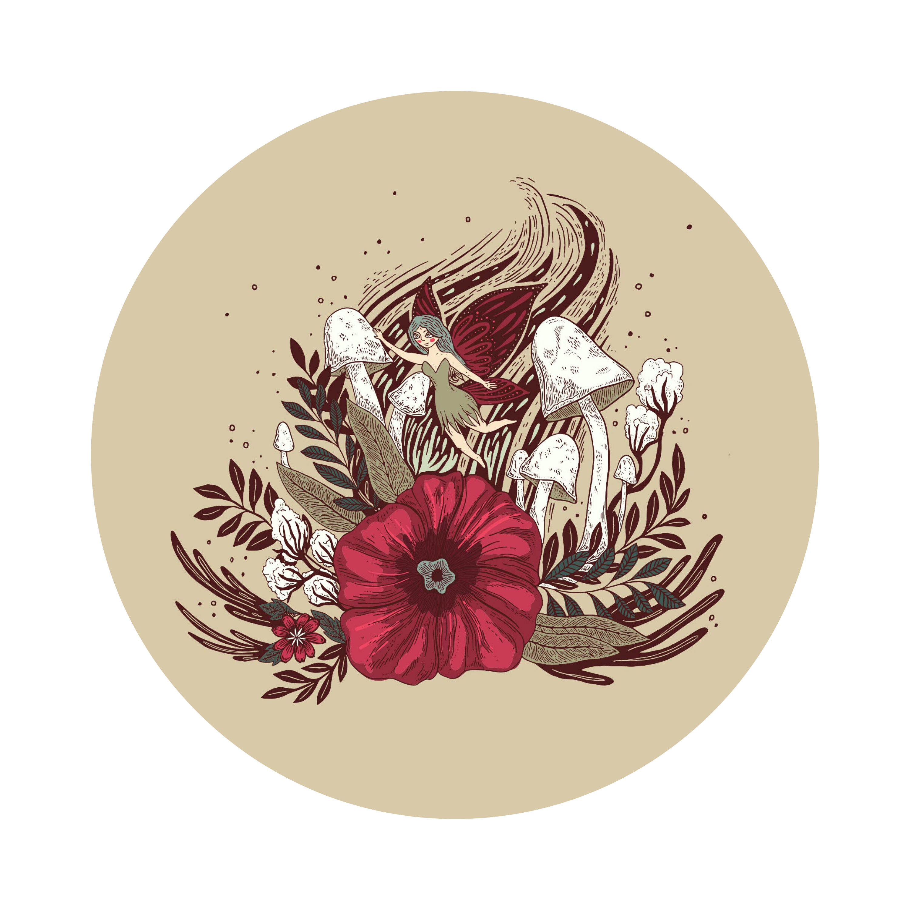 Faerie and Flowers Sticker