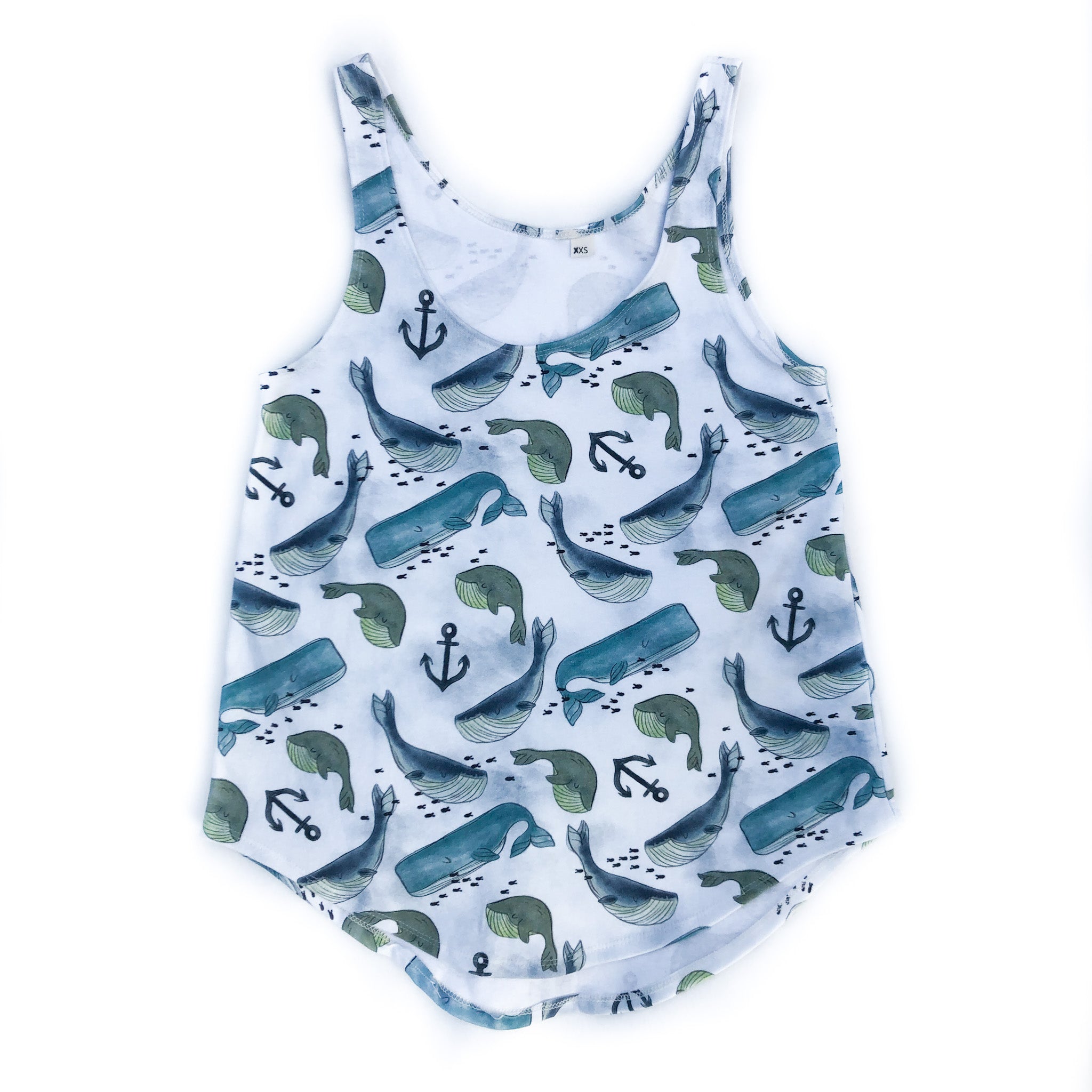 Women’s Whimsical Whales Summer Tank