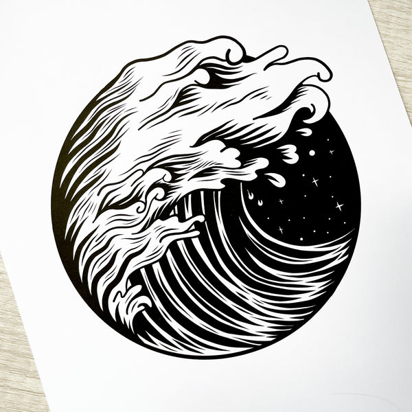 Wave Circle Art Print
