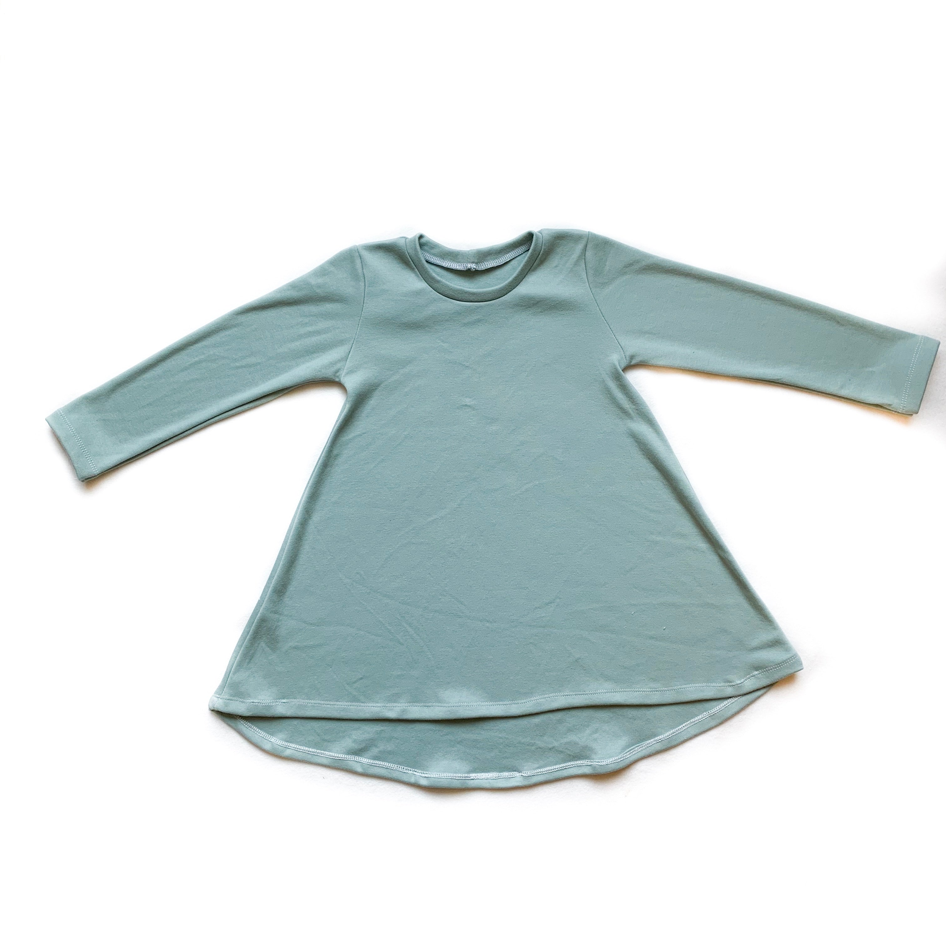 Toddler Basic Teal Long Sleeve Tunic Dress