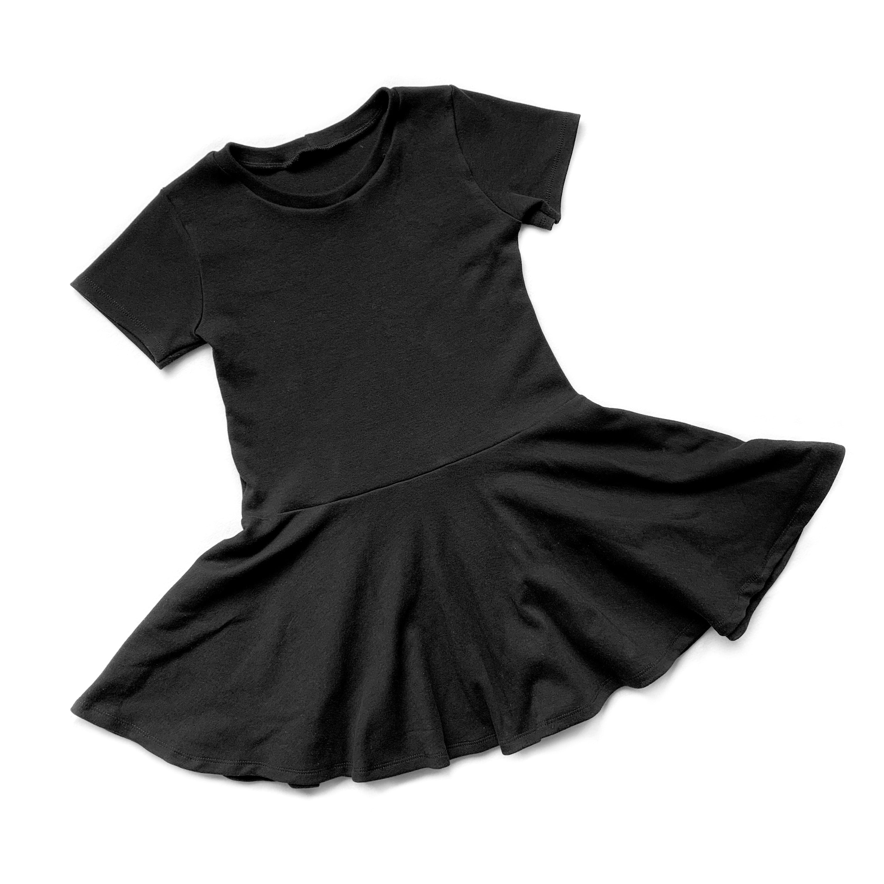Toddler Basic Black Twirl Dress