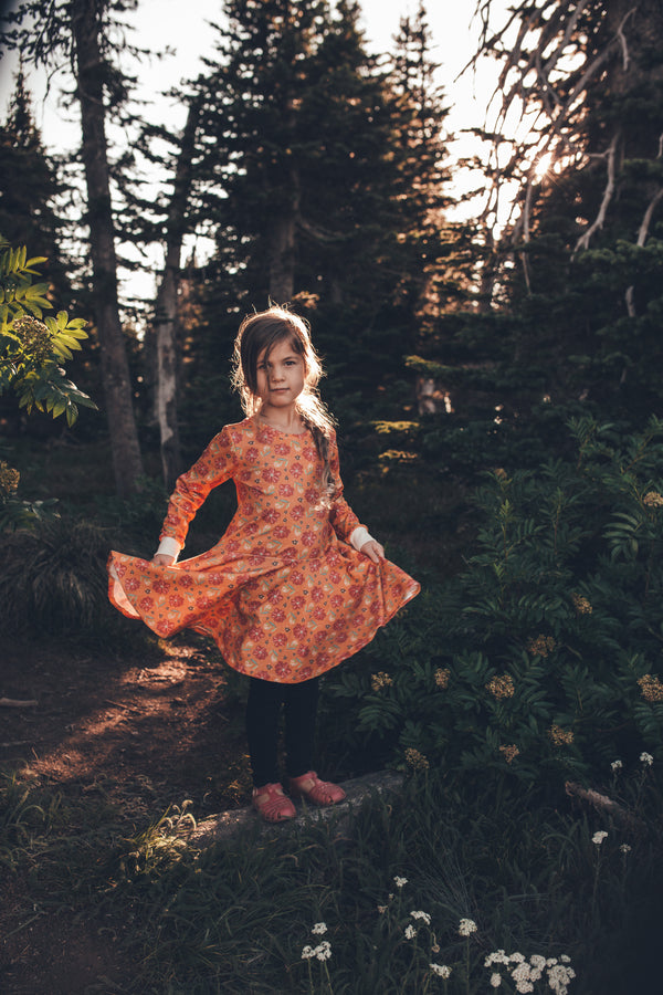 Kids Fall Floral Twirl Dress