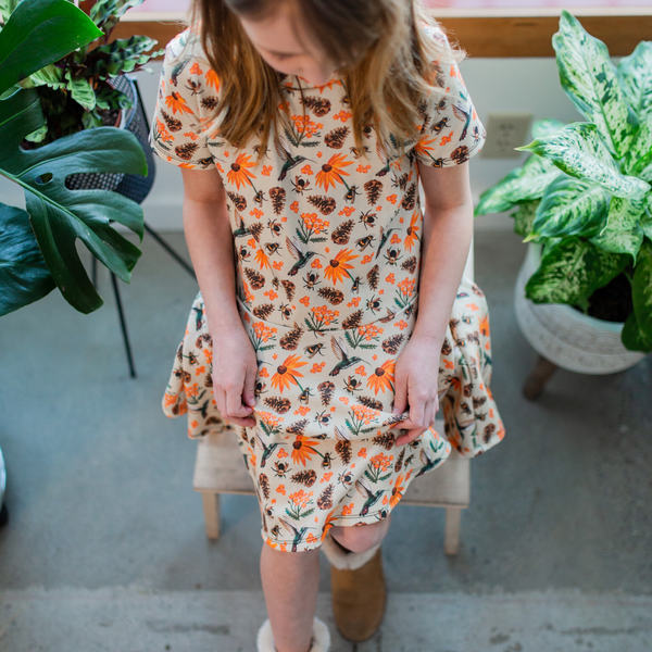 Kids PNW Pollinator Twirl Dress