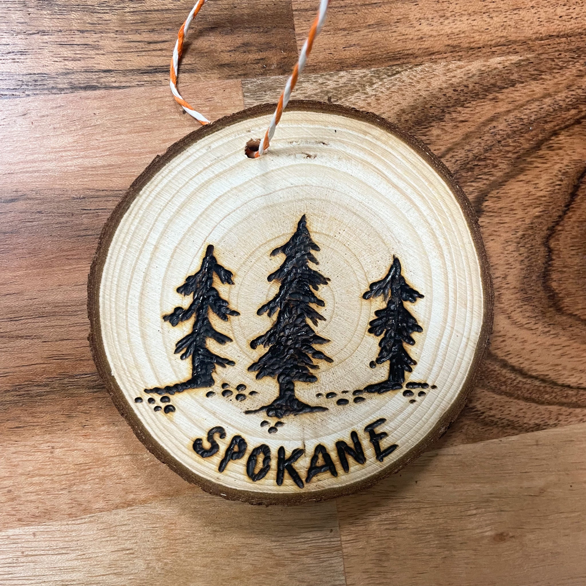 Trees with Spokane Flat Wood Ornament