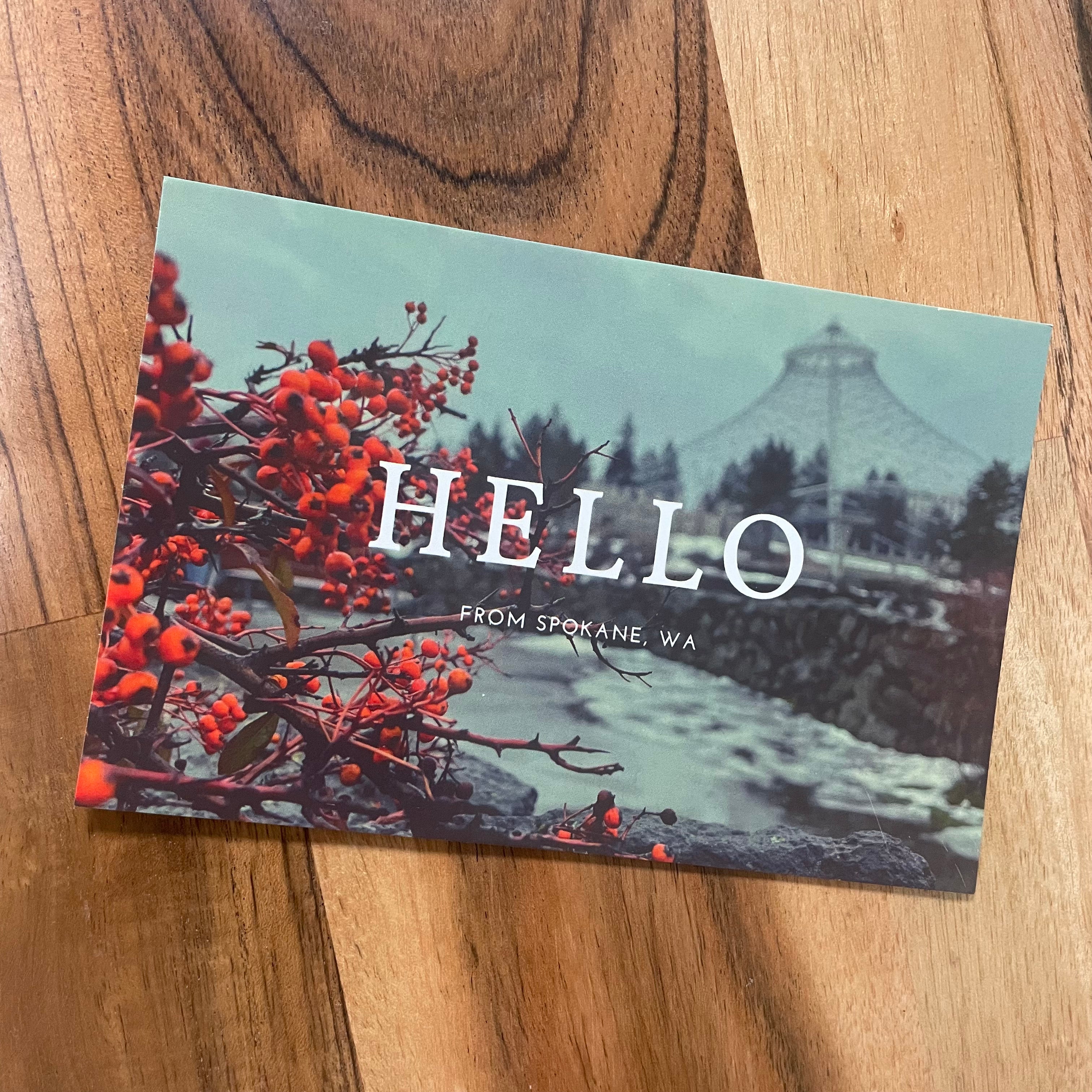 Hello Spokane Post Card