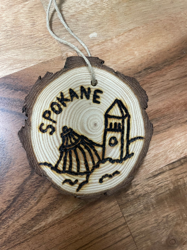 Spokane City Flat Wood Ornament