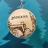 Spokane Riverfront Round Wood Ornament