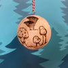 Mushroom Round Wood Ornament
