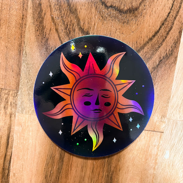 Sun Face Holographic Sticker