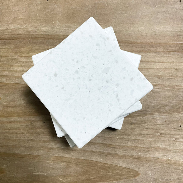 Corian Coasters - Sparkle White