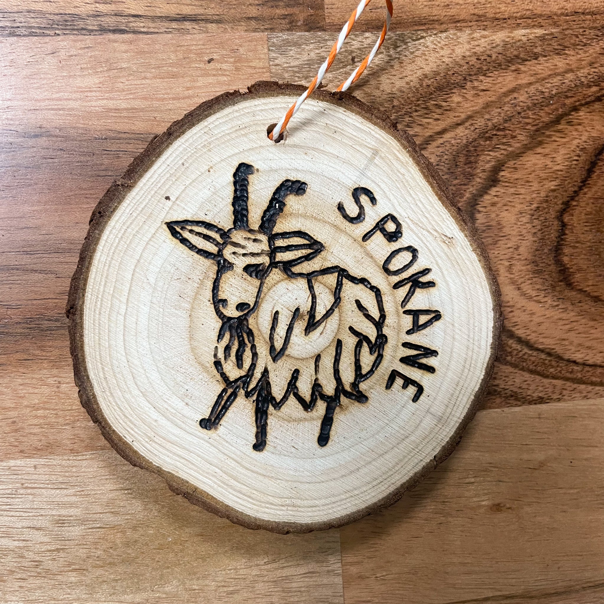 Spokane Goat Flat Wood Ornament