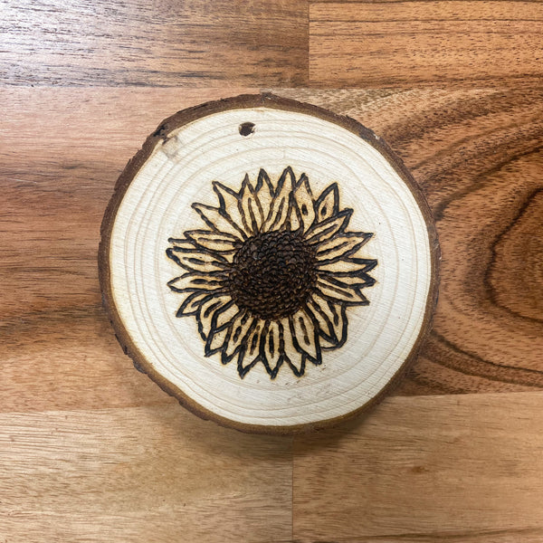 Sunflower Flat Wood Ornament
